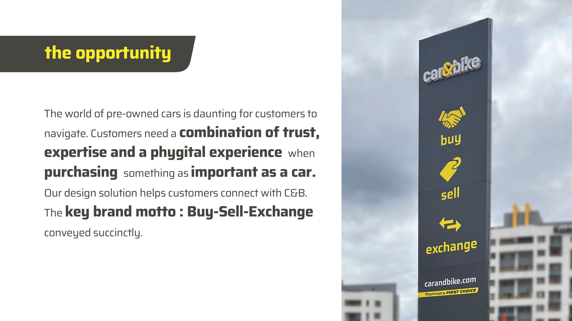 car&bike wayfinding tower signage: buy, sell, exchange