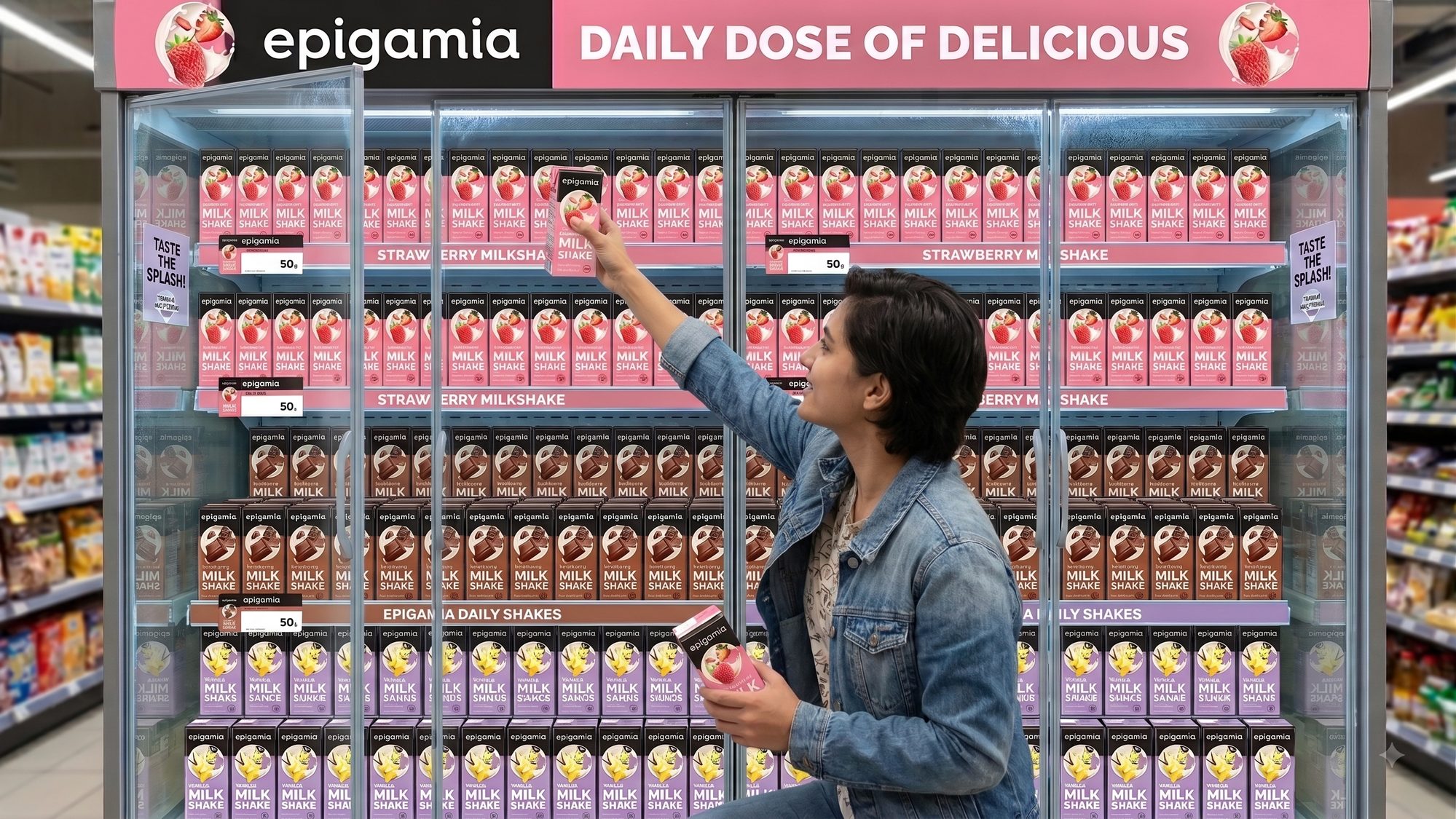 Epigamia in-store fridge activation with shopper