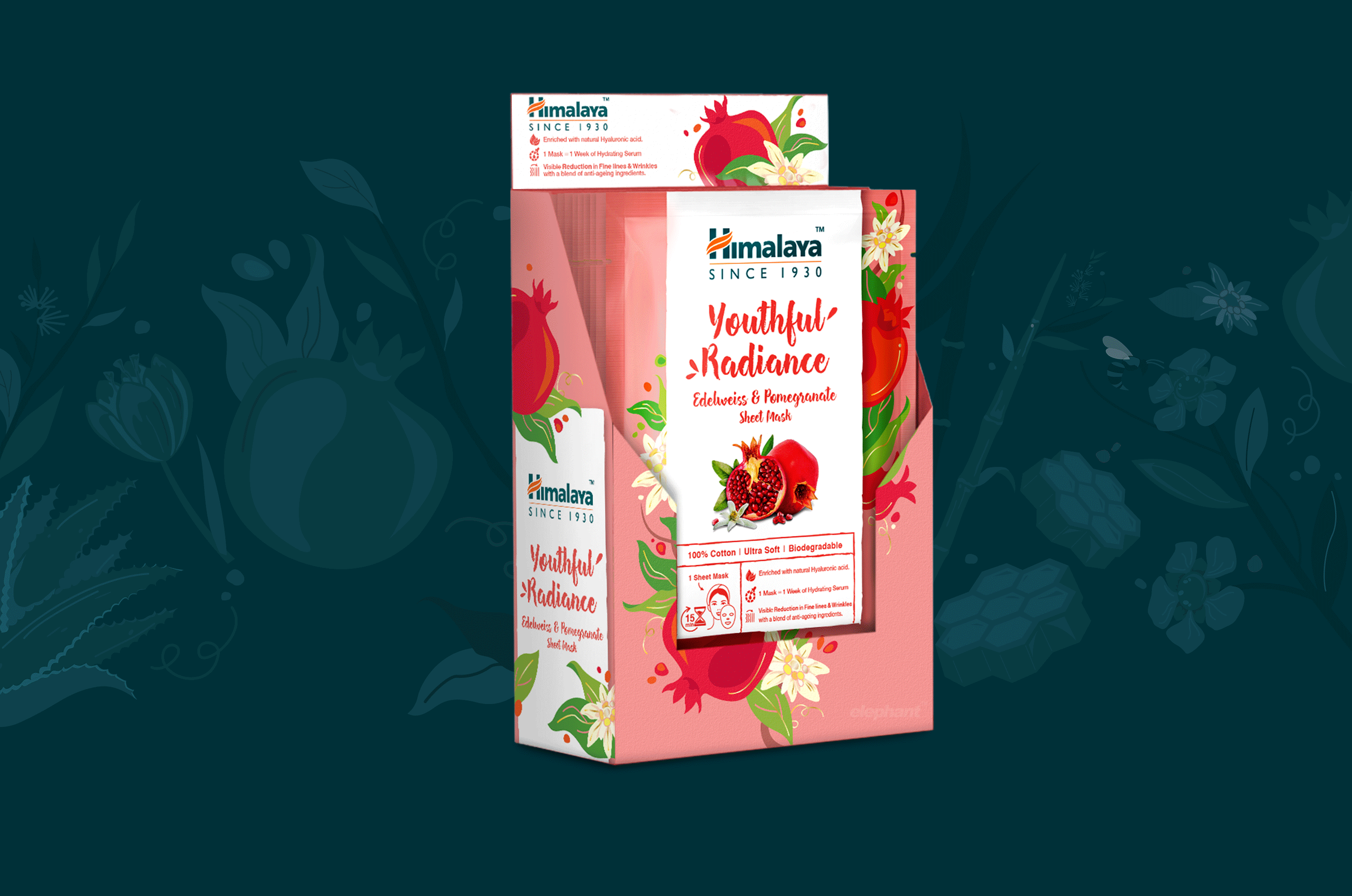 Himalaya sheet mask animated packaging detail