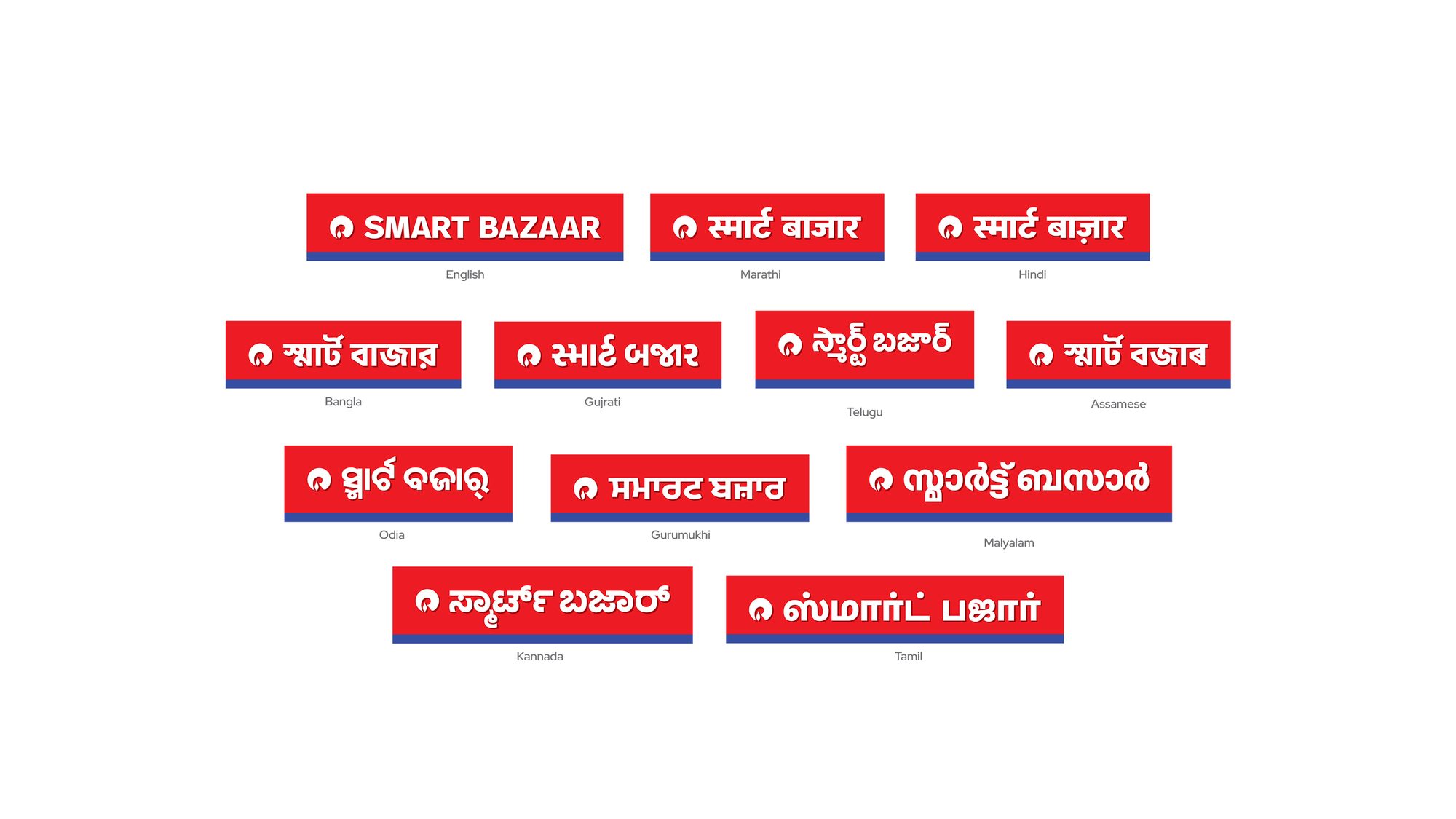 Reliance Smart Bazaar bilingual logo system